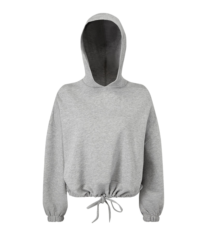 Cropped oversize hoodie - grå
